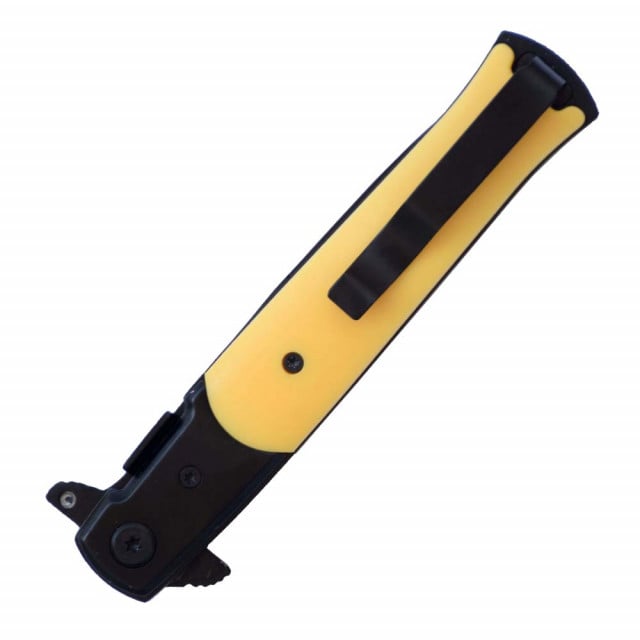 Briceag de buzunar 22.5 cm, model Gentle Yellow Slim cu lama stilet si sistem blocare lama - 2 | YEO