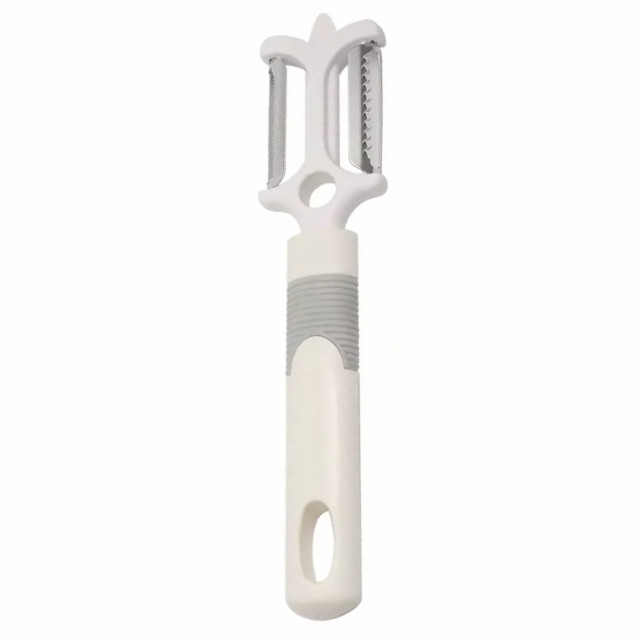 Curatator de legume cu 2 lame zimtate, maner ergonomic, 21 cm, alb - 1 | YEO