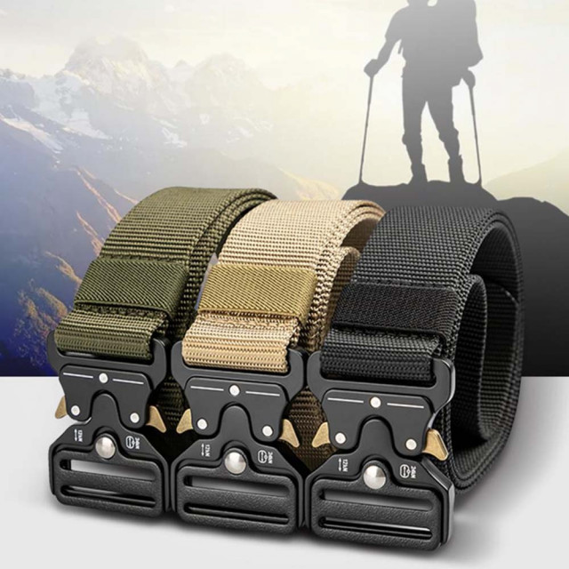 Curea Pufo Tactical Combat pentru barbati 3.8 x 123 cm, rezistent, kaki - 1 | YEO