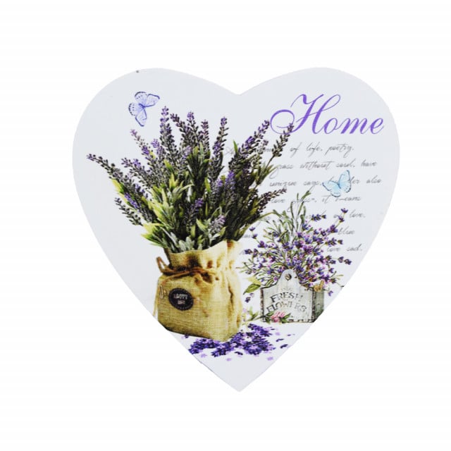 Decoratiune suport pentru chei cu 2 carlige, Pufo Home, in forma de inima, 17 cm