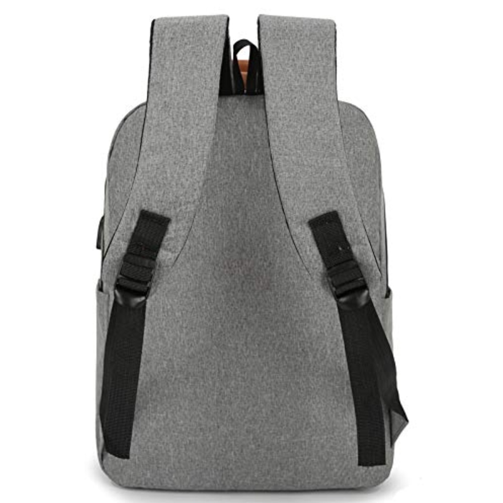 Rucsac practic Pufo Backpack cu port incarcare USB, borseta si penar inclus, 40 x 30 cm, gri - 3 | YEO