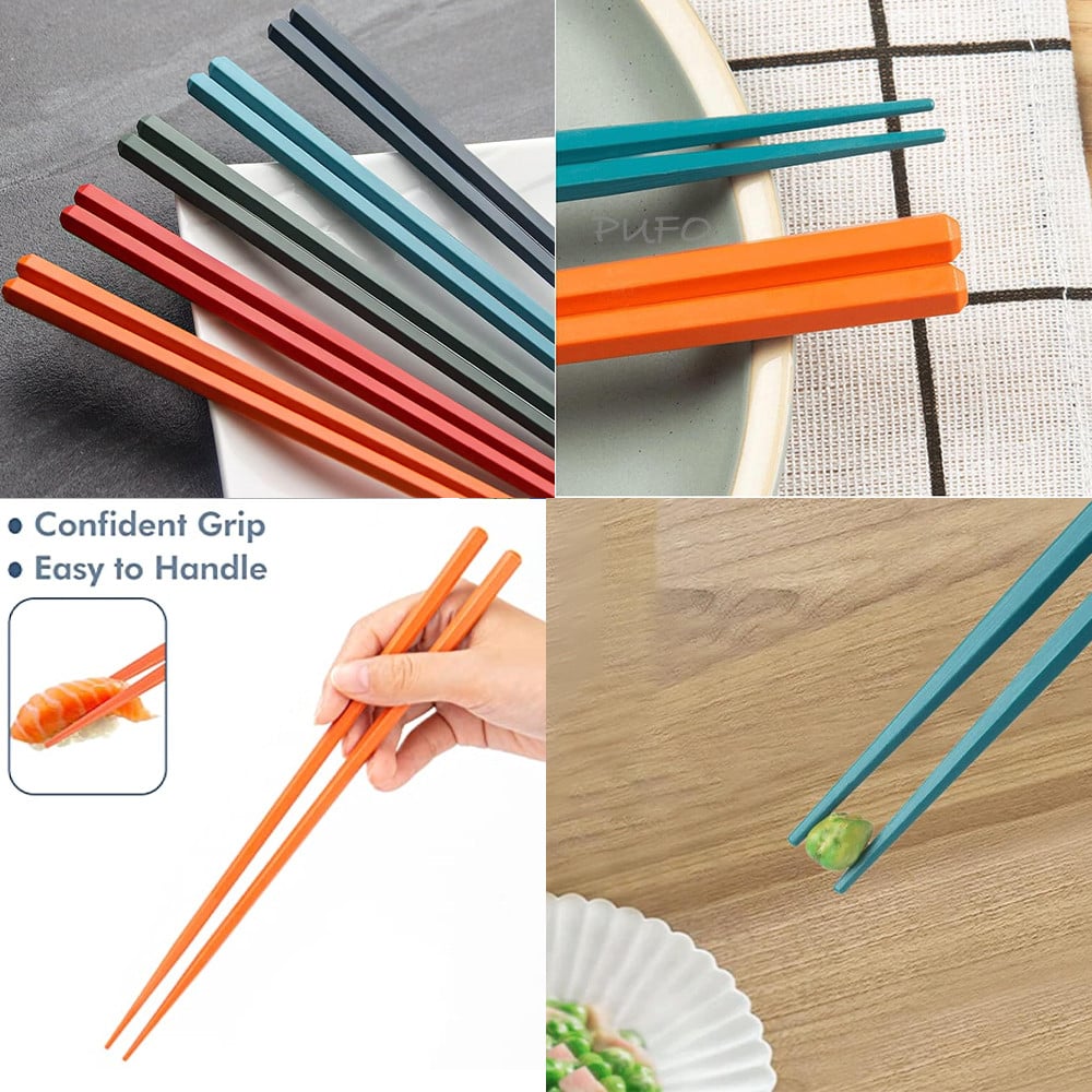 Set 5 perechi betisoare Pufo Colors din fibra de sticla pentru sushi, 24 cm - 1 | YEO