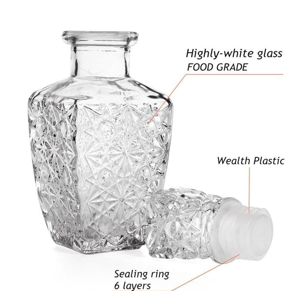 Sticla eleganta Pufo Graceful pentru bautura, lichior, whisky, 450 ml, transparent - 1 | YEO