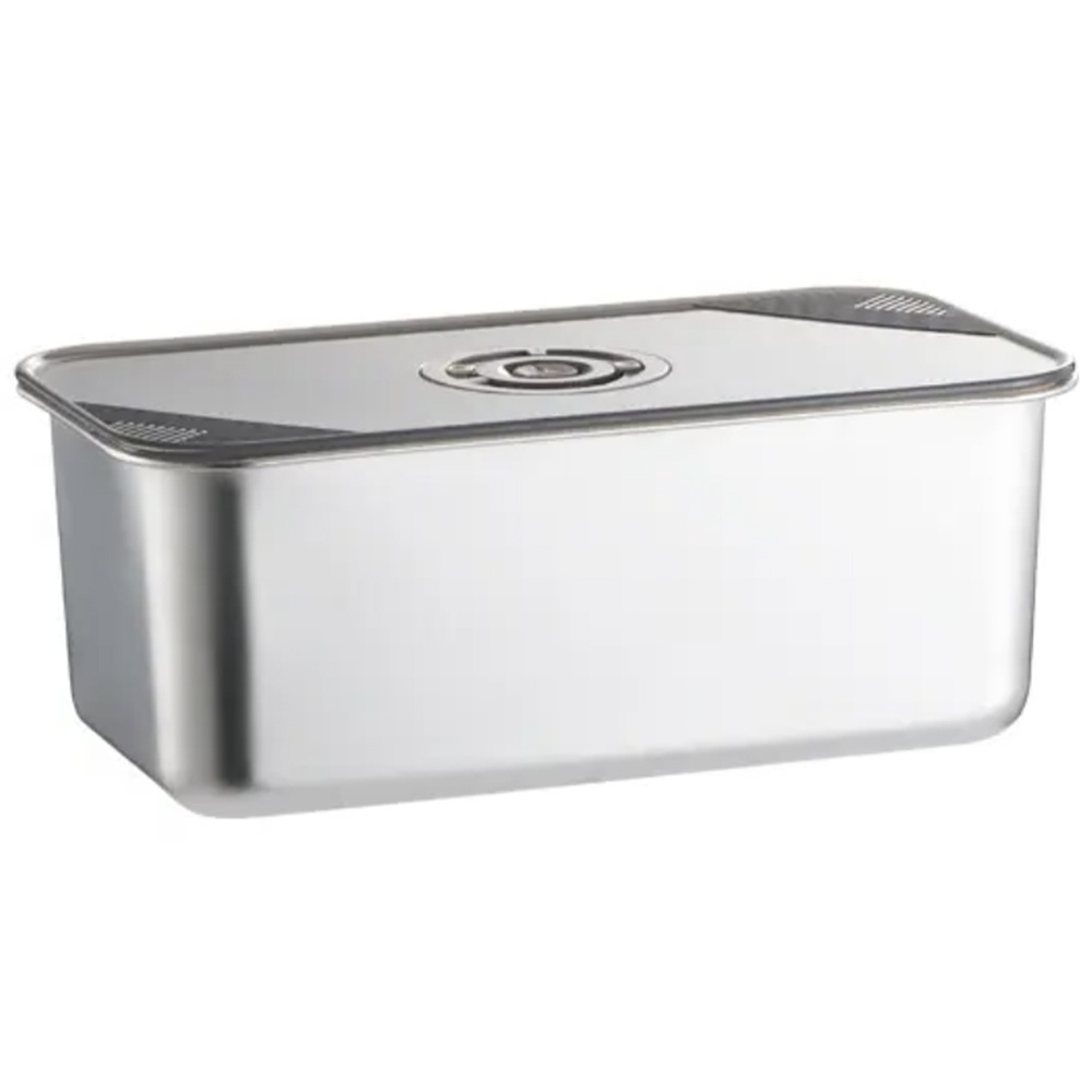 Tava gastronorm Pufo Chef din inox cu capac etans pentru depozitare alimente, ideal pentru catering, restaurante, fast food, capacitate 6 L