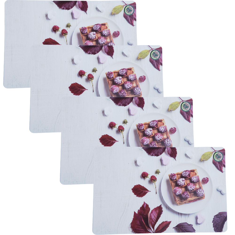 Set suport farfurie pentru servirea mesei, model Pufo Cookie, 4 bucati, 44 x 29 cm - 1 | YEO