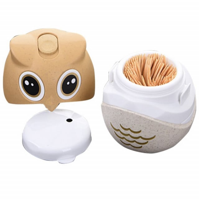 Suport amuzant pentru scobitori, Pufo Happy Owly, 8 cm - 1 | YEO