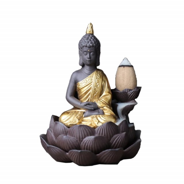 Suport ardere conuri parfumate Pufo Buddha, pentru aromaterapie, 13 cm - 1 | YEO