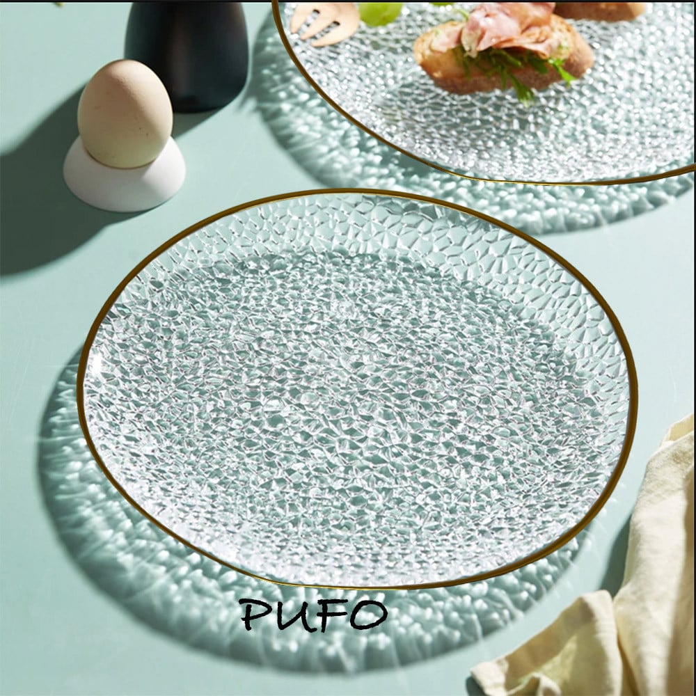 Tava decorativa eleganta Pufo Luxury pentru servire aperitive, prajituri, fructe, 27 cm - 2 | YEO