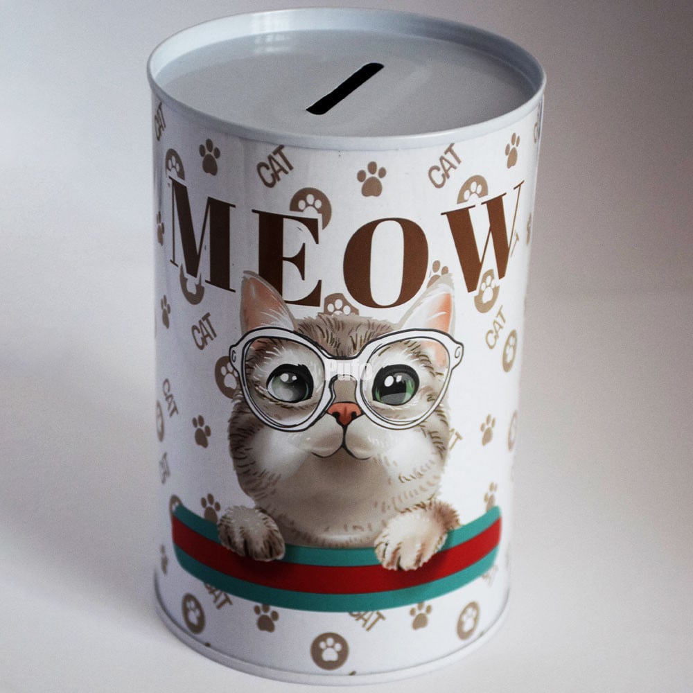 Pusculita decorativa metalica Pufo Smart Kitty, 12 x 8 cm - 1 | YEO