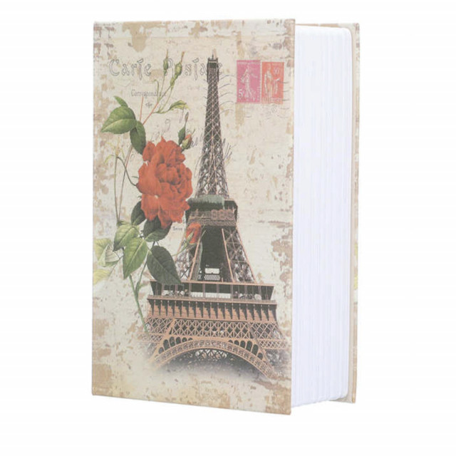 Seif secret tip carte cu cheie pentru blocare, Turnul Eiffel, 24 x 15 cm