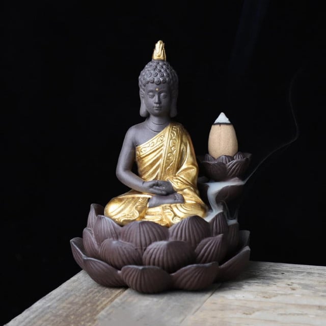 Suport ardere conuri parfumate Pufo Buddha, pentru aromaterapie, 13 cm - 2 | YEO