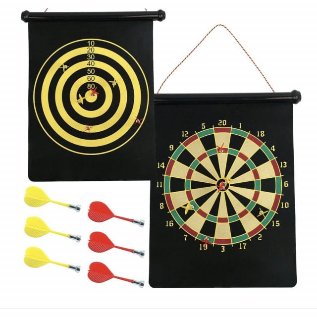 Tabla joc darts magnetic 2 in 1 pentru copii si adulti, cu 4 sageti incluse - 2 | YEO