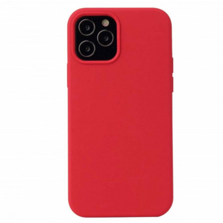 Carcasa de protectie iPhone 12, piele ecologica cu microfibra, rosu