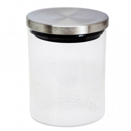 Recipient din sticla borosilicata Pufo pentru zahar, cafea, ceai sau condimente, cu capac ermetic, 800 ml