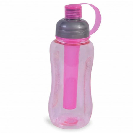 Sticla sport pentru apa Pufo Water, cu suport pentru gheata, 600 ml, roz