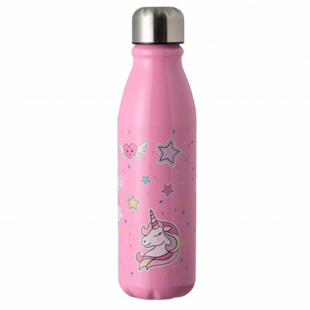 Sticla termos metalica Pufo Unicorn Dream pentru bauturi, izoterm, 600 ml, roz