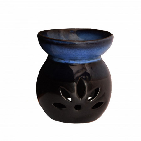 Vas din ceramica pentru aromaterapie Pufo Elegant, 10 cm, negru