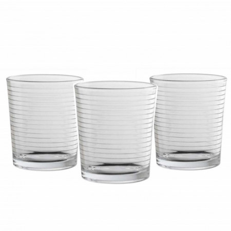 Set 3 pahare Pufo Streak din sticla pentru bauturi, 350 ml