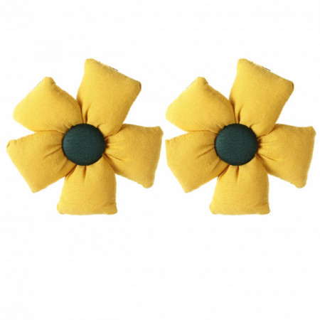 Set cordon de strangere Pufo Little Flower pentru draperie sau perdea cu magnet, 2 buc, galben