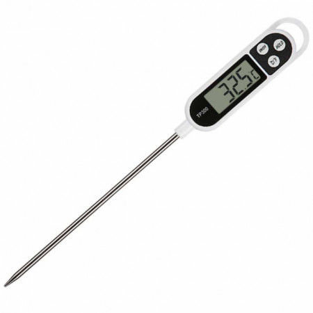 Termometru digital alimentar de insertie cu tija Pufo, afisaj LCD, 3 butoane si oprire automata, interval masurare -50° C - +300° C