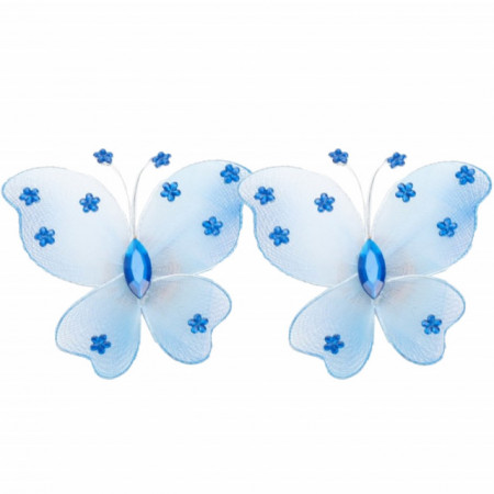 Cordon de strangere Pufo Liitle Butterfly pentru draperie sau perdea cu magnet, albastru