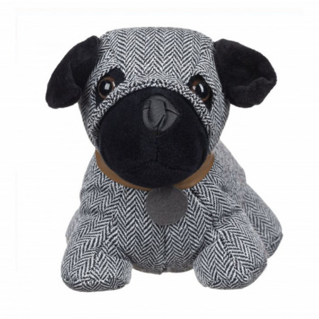 Mascota opritor usa textil Pufo, model Catelul pazitor, gri, 22 cm