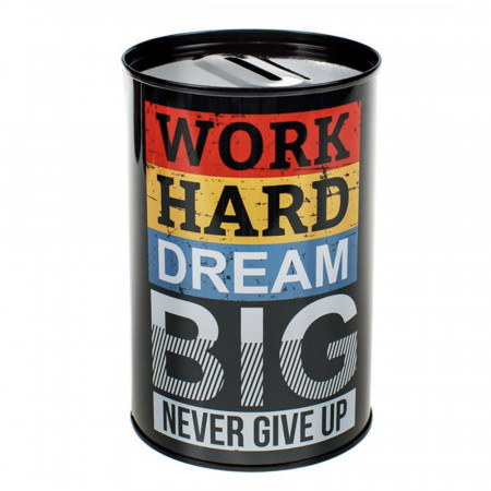 Pusculita metalica Pufo cu mesaj motivational, 12 cm