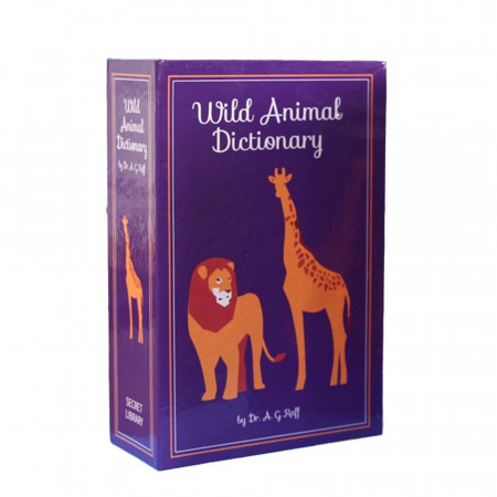 Seif secret tip carte Pufo cu cheie pentru blocare, model Wild Animal, 18 x 12 cm