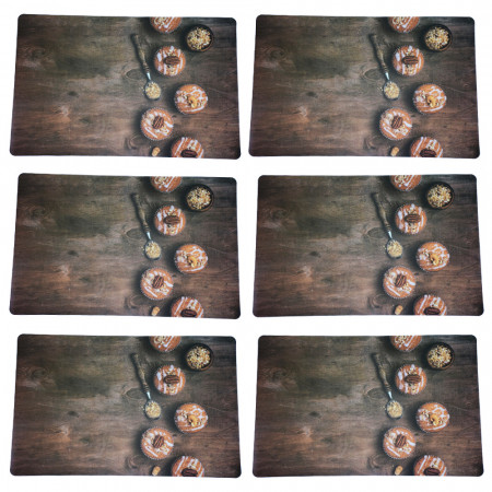 Set suport farfurie pentru servirea mesei, model Pufo Muffins, 6 bucati