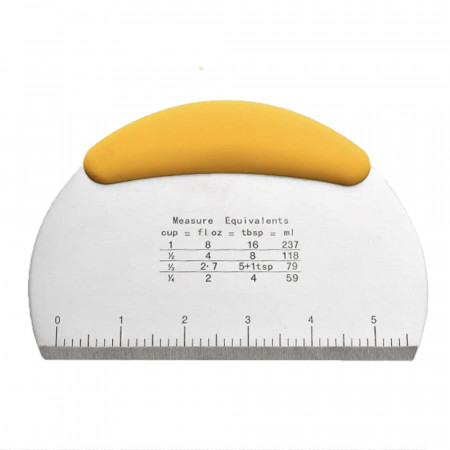 Spatula Pufo Cookie pentru taiere aluat, decorare glazura, crema la torturi, metalica, 16 x 12 cm, galben