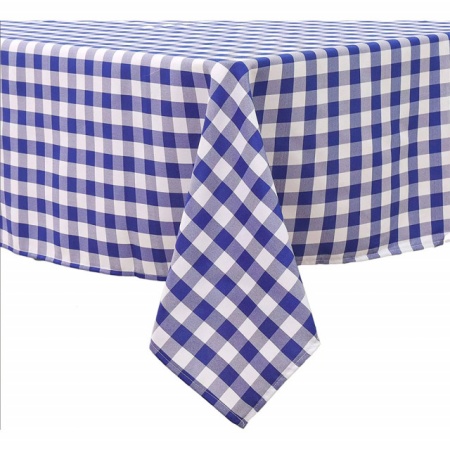 Fata de masa tip musama Pufo Classic, 140 x 200 cm, alb/albastru