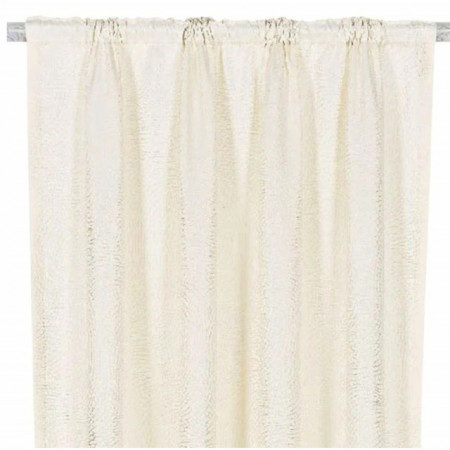 Perdea eleganta Pufo White cu modele, 140 x 260 cm, alb