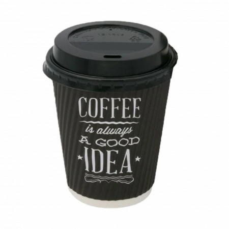 Set 10 pahare din carton cu mesaj Coffee is a good Idea, 350 ml