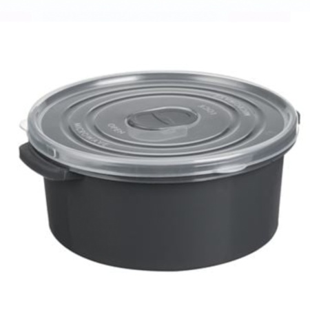 Set 3 Caserole Rotunde Cu Capac, Rezistente Pentru Cuptorul cu Microunde, Capacitate 500/1000/2000 ml, Gri