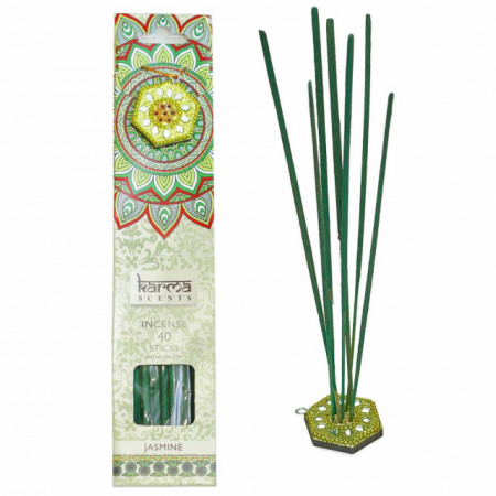 Set 40 betisoare parfumate cu aroma de iasomie si suport, potrivit pentru aromaterapie, Pufo