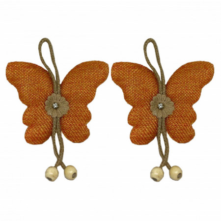 Set cordon de strangere Pufo Butterfly pentru draperie sau perdea cu magnet, 2 buc, portocaliu