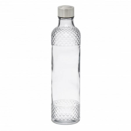 Sticla pentru apa cu capac metalic, Pufo Shiney, 1 L, transparent