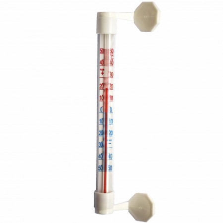 Termometru de perete pentru exterior Pufo, -50°C- +50°C, 21 cm, alb