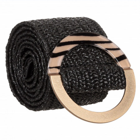 Curea dama Pufo Simple pentru talie, reglabila, 100 x 5 cm, negru