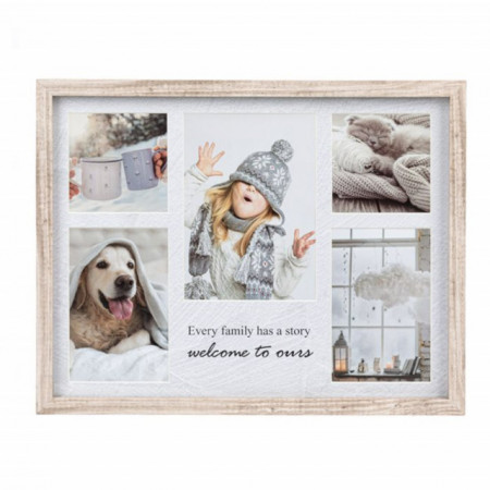 Rama foto decorativa Pufo Story of Family pentru 5 poze, 39 x 30 cm