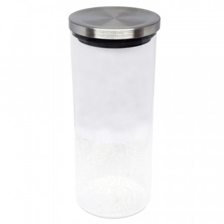 Recipient din sticla borosilicata Pufo pentru zahar, cafea, ceai sau condimente, cu capac ermetic, 1.4 L
