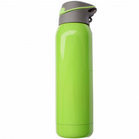 Sticla sport Pufo pentru apa, cu pai, verde, 500 ml