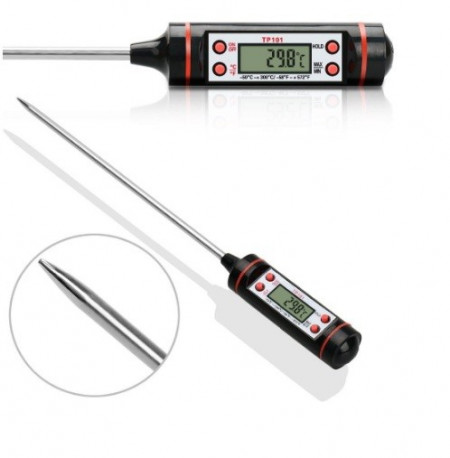 Termometru digital cu sonda pentru bucatarie, lichide, alimente, lactate, prajituri, ceara, etc. -50° C - +300° C