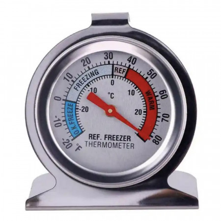Termometru metalic Pufo pentru frigider, congelator sau camere frigorifice, interval -20°C / + 80°C