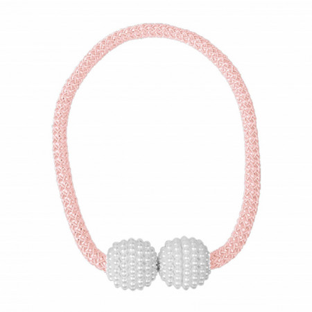 Cordon de strangere Pufo Beads pentru draperie sau perdea cu magnet, roz
