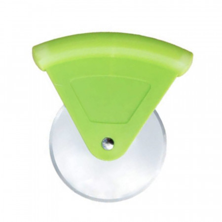 Cutit rotativ manual Pufo Slice pentru pizza din inox, 11 cm, verde