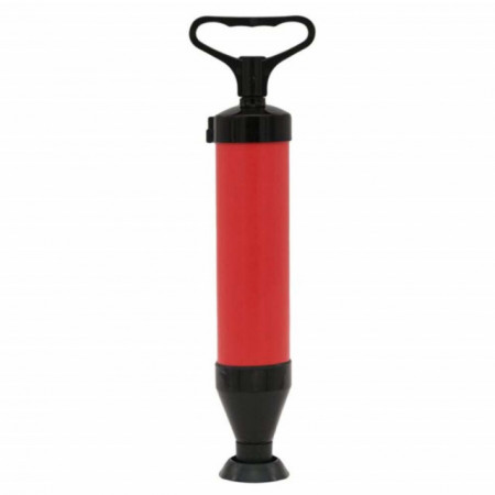 Pompa manuala de desfundat tevi, chiuvete, cabine de dus, Pufo Bath, cu maner, 54 cm, rosu/negru