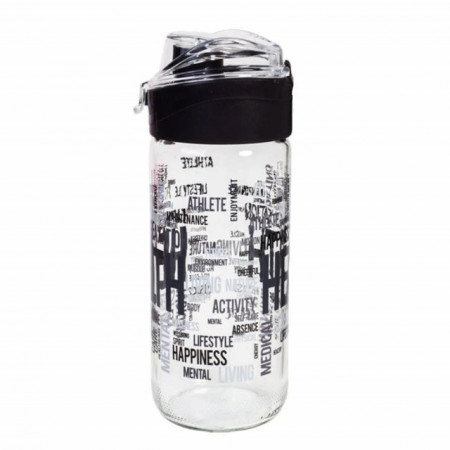 Recipient sport din sticla pentru apa, Pufo Sport, 500 ml