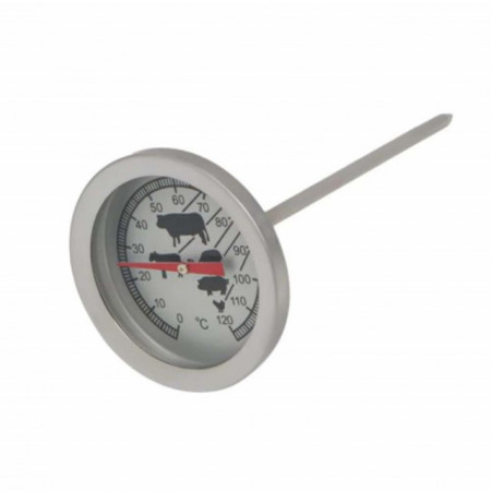 Termometru metalic de bucatarie pentru carne cu sonda, 0°C - 120°C