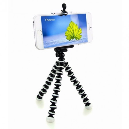 Trepied flexibil cu suport pentru telefon mobil sau aparat foto, Pufo